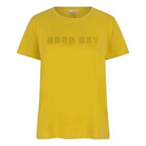 NWT ESQUALO Good Day Olive Rhinestone T Shirt